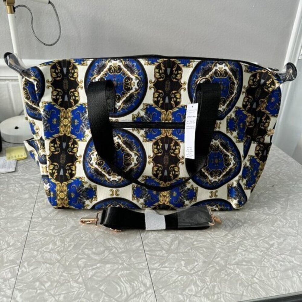 NWT Alice + Olivia Duffel Bag Regal Romance in Sapphire Blue